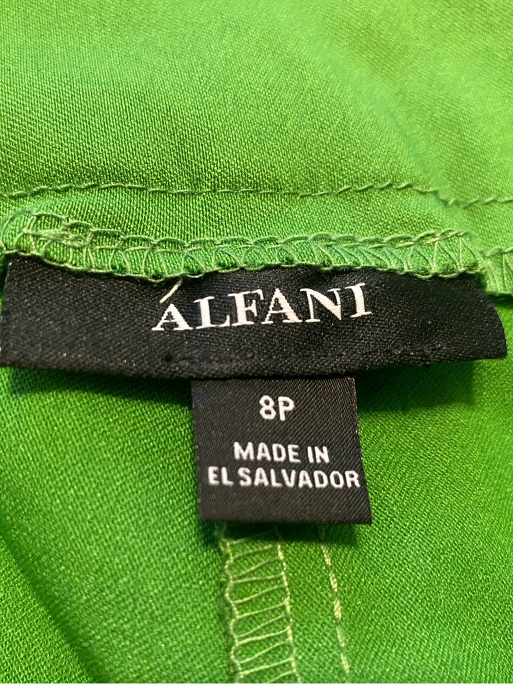 NEW Alfani Petite Palm Leaf Green Skinny Tummy Control Pants Size 8P - Picture 2 of 9
